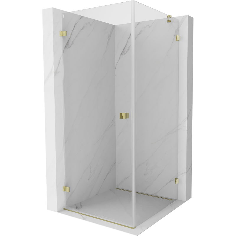 Mexen Lunar-B душ кабина с лява врата 80 x 80 см, прозрачна, златистa - 832-080-080-50-00-L