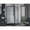 Mexen Apia плъзгаща се душ кабина 100 x 100 см, прозрачна, черна + Flat корито, черно - 840-100-100-70-00-4070B