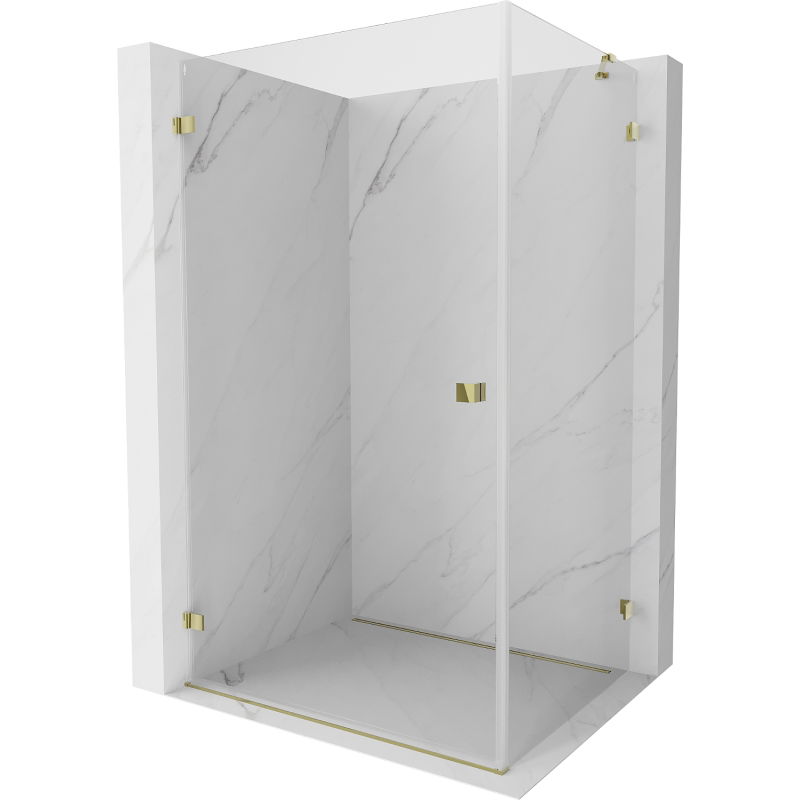 Mexen Lunar-B лява врата на душ кабина 85 x 80 см, прозрачна, златна - 832-085-080-50-00-L