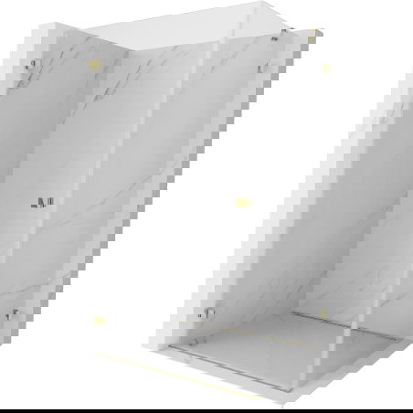 Mexen Lunar-B лява врата на душ кабина 85 x 80 см, прозрачна, златна - 832-085-080-50-00-L