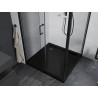 Mexen Apia плъзгаща се душ кабина 100 x 100 см, прозрачна, черна + душ тава Flat,