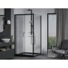 Mexen Apia плъзгаща се душ кабина 100 x 100 см, прозрачна, черна + Flat корито, черно - 840-100-100-70-00-4070B