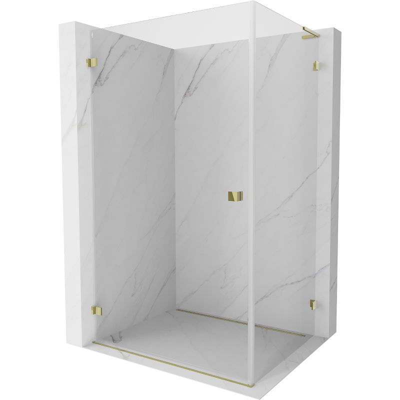 Mexen Lunar-B L душ кабина с лява врата 80 x 70 см, прозрачна, златна - 832L-080-070-50-00-L