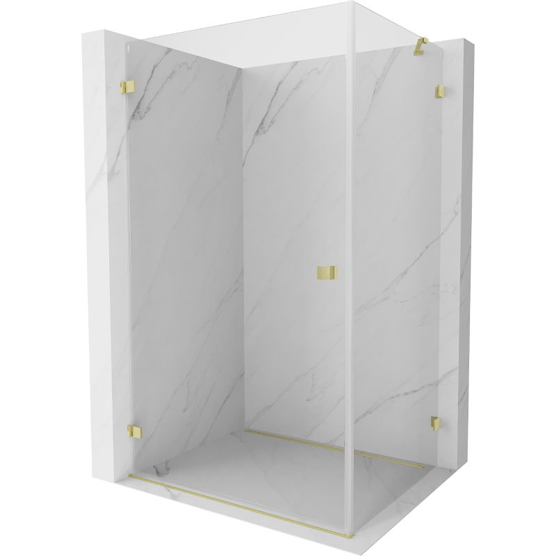 Mexen Lunar-B лява врата на душ кабина 80 x 70 см, прозрачна, златно матово - 832-080-070-55-00-L
