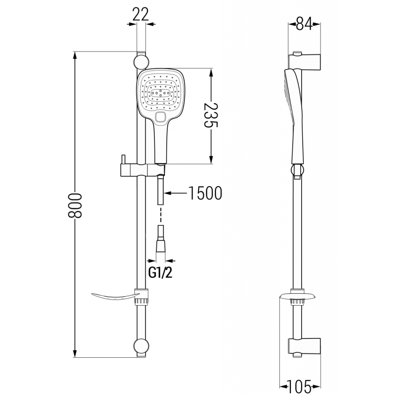 Mexen DF17 комплект за душ, хром - 785174582-00