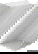 Mexen Lunar-B ляво отваряема душ кабина 100 x 80 см, прозрачна, златно четкано - 832-100-080-55-00-L