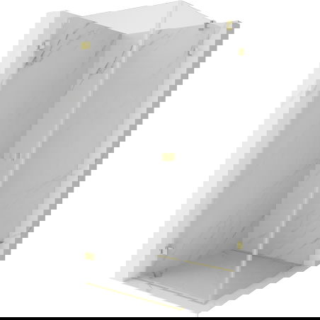 Mexen Lunar-B кабина за душ с ляво отваряне 90 x 90 см, прозрачна, златна четкана - 832-090-090-55-00-L