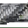 Mexen Apia душ кабина със сдвижни врати 120 x 80 см, прозрачна, черна + под душ Flat, черен - 840-120-080-70-00-4070B