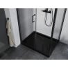 Mexen Apia душ кабина с плъзгащи се врати 120 x 90 см, прозрачно, черно + поддон Flat, черен - 840-120-090-70-00-4070B