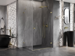 Mexen Lunar-B душ кабина врата дясна 90 x 80 см, прозрачна, златна матова - 832-090-080-55-00-P