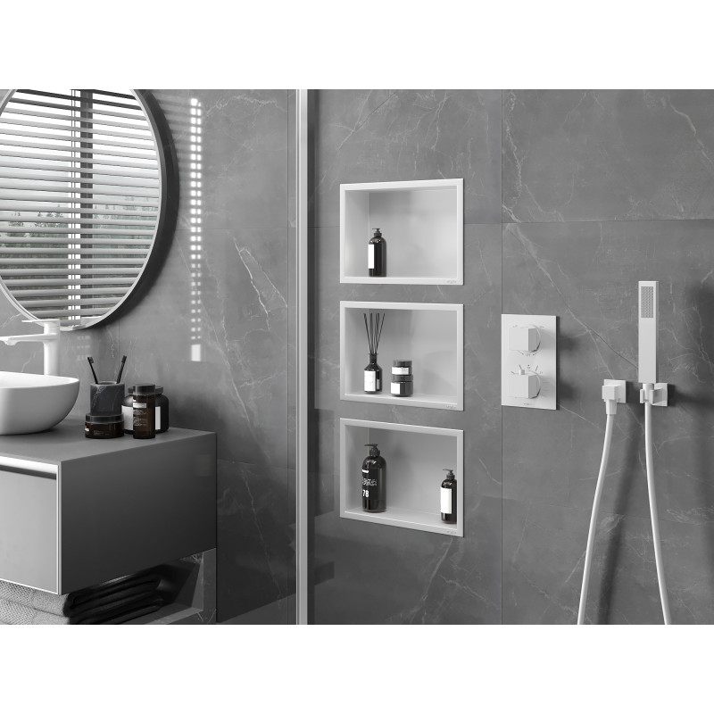 Mexen X-Wall-R нишева полица с фланец 30 x 20 cm, бяла - 1920302010