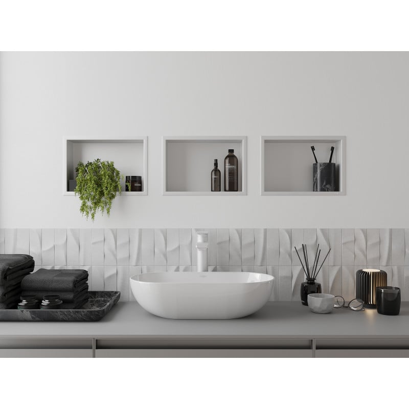 Mexen X-Wall-R нишова полица с фланец 30 x 20 см, бяла - 1920302010