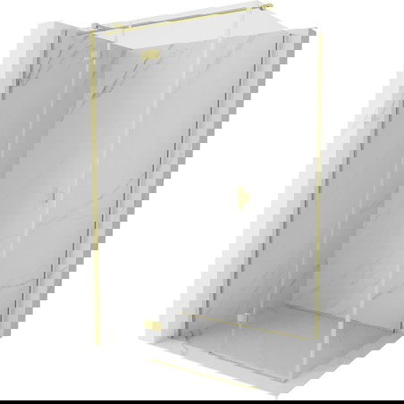 Mexen Mist-H T кабина за душ с отваряема врата отляво 80 x 110 см, прозрачна, златна четка - 8A5T-080-110-55-00-L