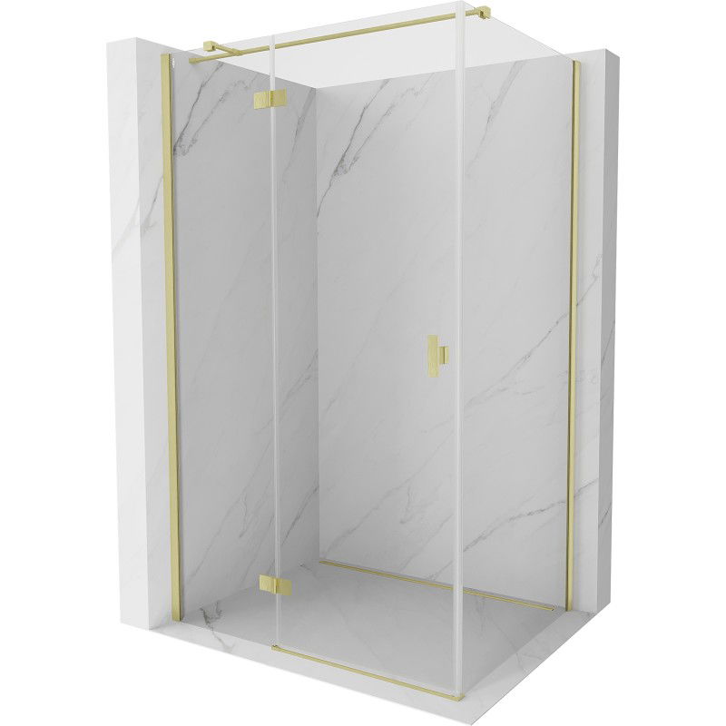 Mexen Mist H T лява душ кабина с панти 115 x 110 см, прозрачна, златно матирана - 8A5T-115-110-55-00-L