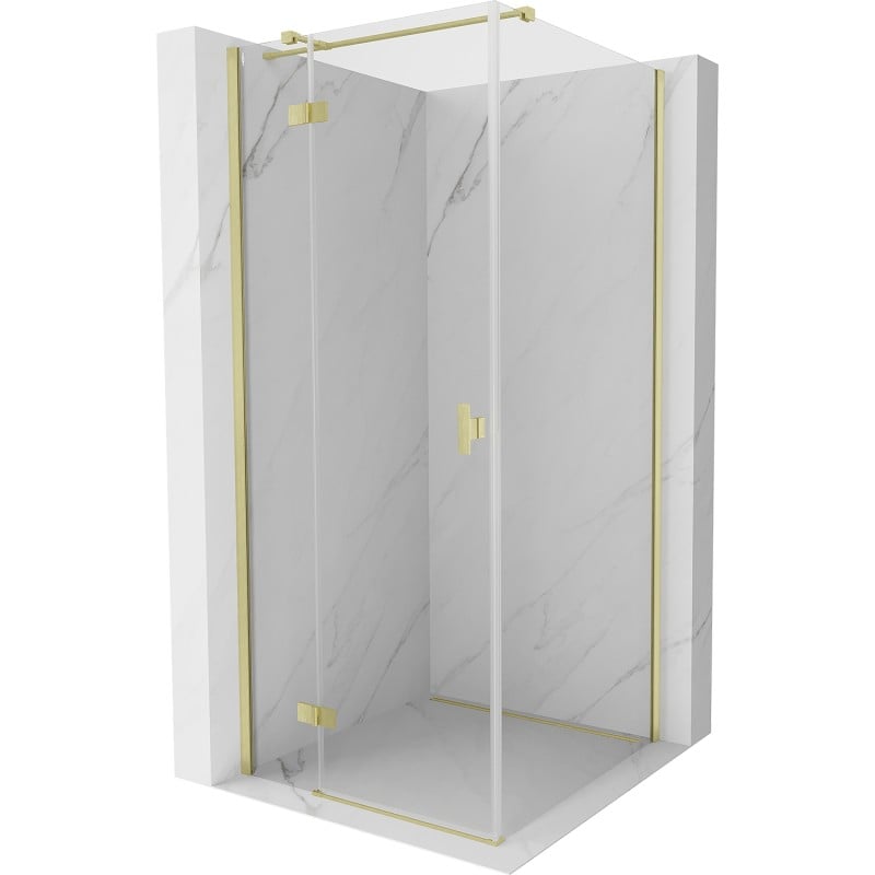 Mexen Mist H T лява отваряема душ кабина 120 x 120 см, прозрачна, златно матово - 8A5T-120-120-55-00-L