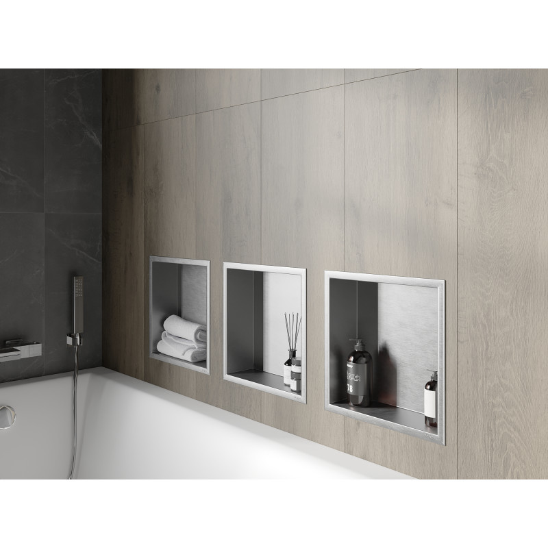 Mexen X-Wall-R нишева полица с фланец 30 x 30 см, инокс - 1910303010