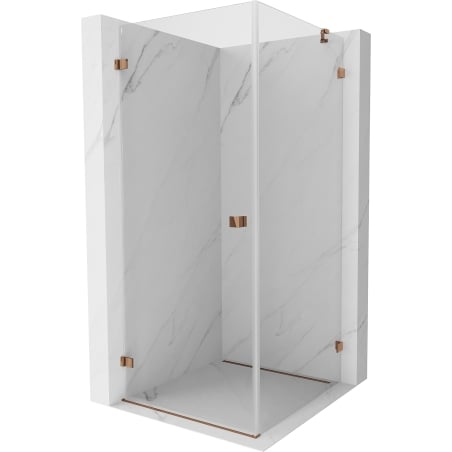 Mexen Lunar-B лява душ кабина 90 x 90 см, прозрачно, розово злато - 832-090-090-60-00-L