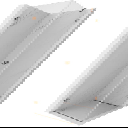 Mexen Lunar-B лява врата на душ кабина 90 x 90 см, прозрачно, розово злато - 832-090-090-60-00-L