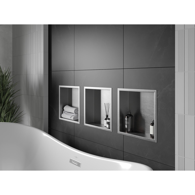 Mexen X-Wall-R нишева полица с фланец 30 x 30 см, инокс - 1910303010