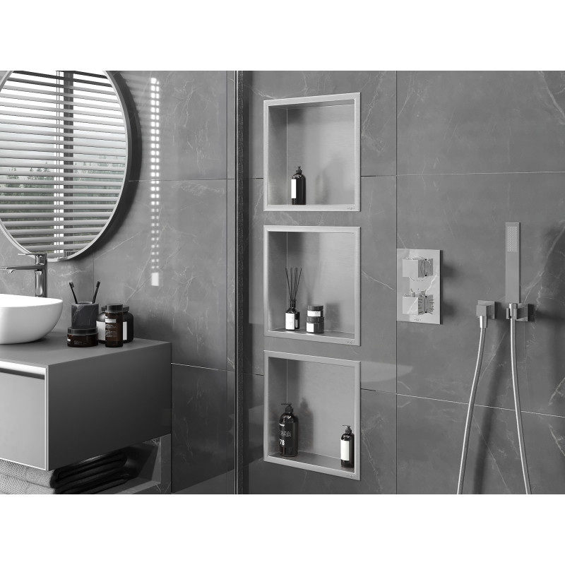 Mexen X-Wall-R нишева полица с фланец 30 x 30 см, инокс - 1910303010