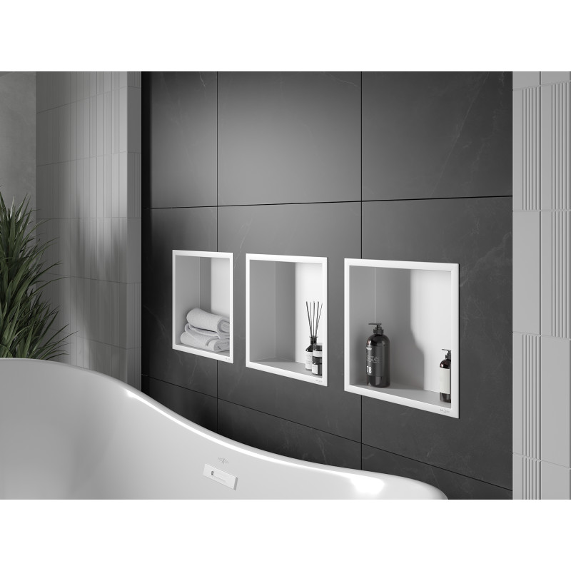 Mexen X-Wall-R нишева рафт с яка 30 x 30 см, бяла - 1920303010
