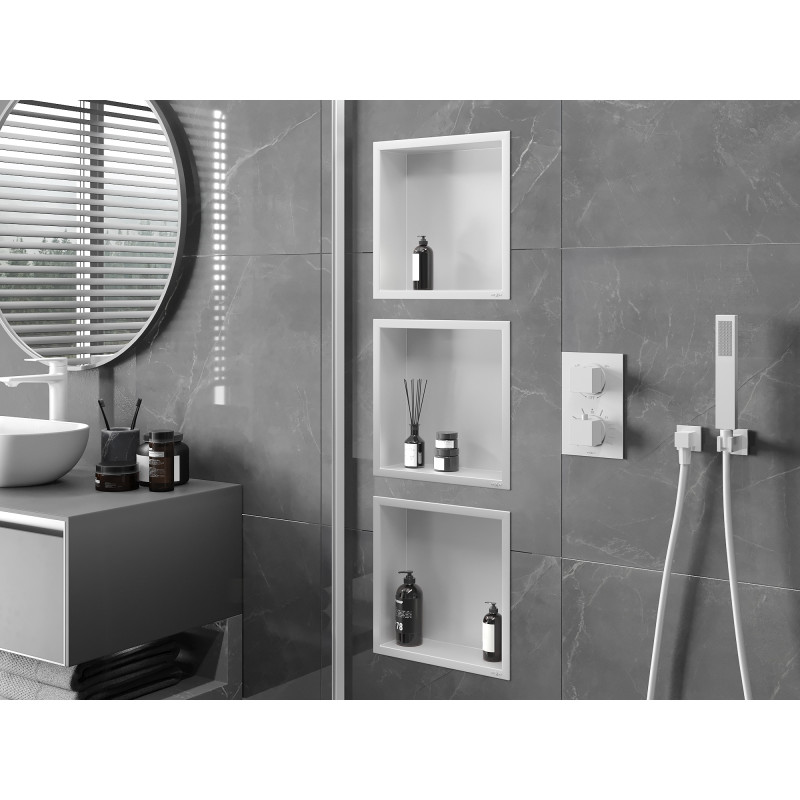 Mexen X-Wall-R нишева рафт с яка 30 x 30 см, бяла - 1920303010