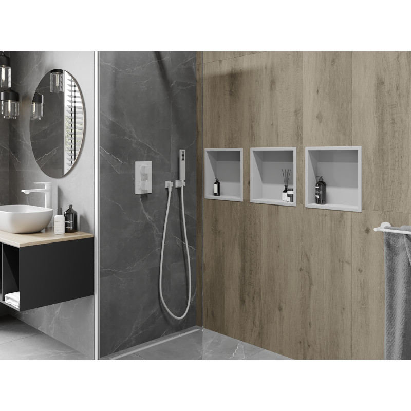 Mexen X-Wall-R нишева рафт с яка 30 x 30 см, бяла - 1920303010