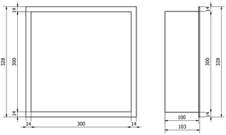 Mexen X-Wall-R стенна полка с ръб 30 x 30 см, златна - 1950303010