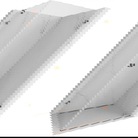 Mexen Lunar-B душ кабина, отваряща се дясна, 95 x 80 см, прозрачна, розово злато - 832-095-080-60-00-P