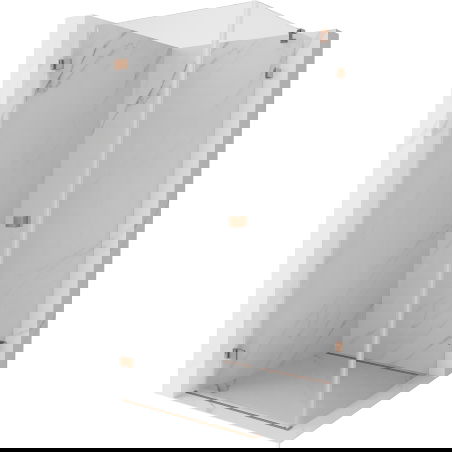 Mexen Lunar-B душ кабина отваряема лява 70 x 70 см, прозрачна, четкана мед - 832-070-070-65-00-L