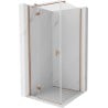 Mexen Mist H T ъглова душ кабина лява 90 x 90 см, прозрачна, матирана мед - 8A5T-090-090-65-00-L