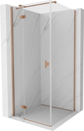 Mexen Mist H T ъглова душ кабина лява 90 x 90 см, прозрачна, матирана мед - 8A5T-090-090-65-00-L