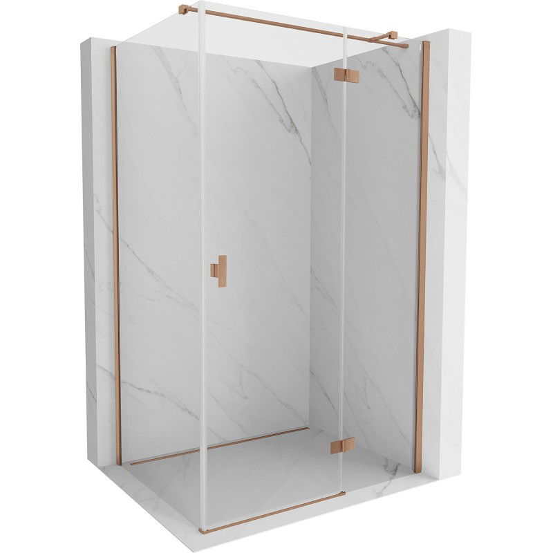 Mexen Mist H T право отваряема душ кабина 85 x 70 см, прозрачна, четкана мед - 8A5T-085-070-65-00-P