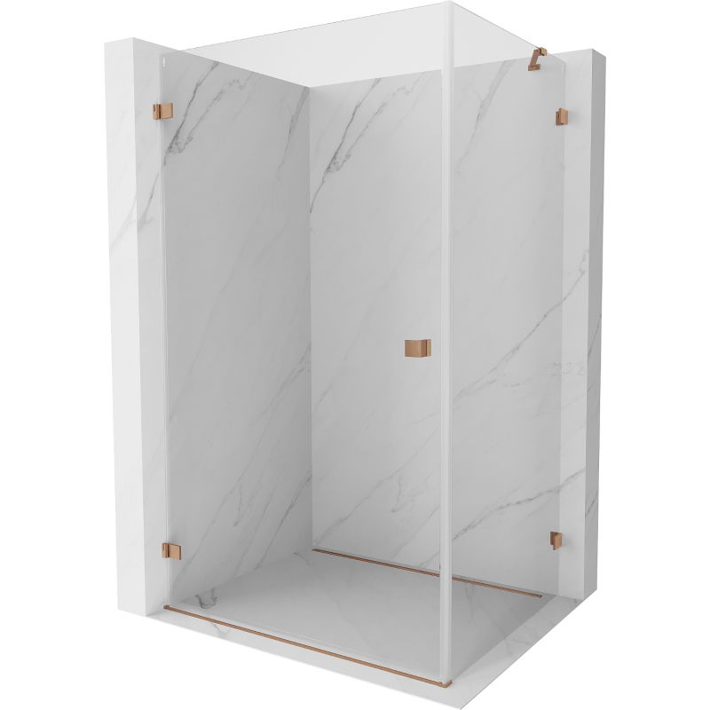 Mexen Lunar-B душ кабина лява 85 x 80 см, прозрачна, четкана мед - 832-085-080-65-00-L
