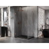 Mexen Lunar-B лява врата на душ кабина 95 x 80 см, прозрачна, четкана мед