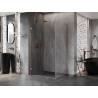 Mexen Lunar-B лява врата на душ кабина 95 x 80 см, прозрачна, четкана мед