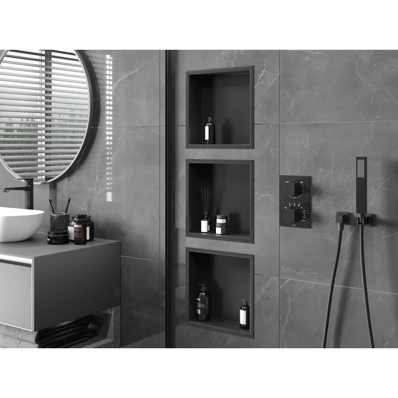 Mexen X-Wall-R нишова рафт с яка 30 x 30 см, черен - 1970303010