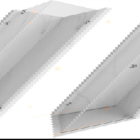 Mexen Lunar-B Душ кабина отваряща се вдясно 75 x 70 см, прозрачна, матиран мед - 832-075-070-65-00-P