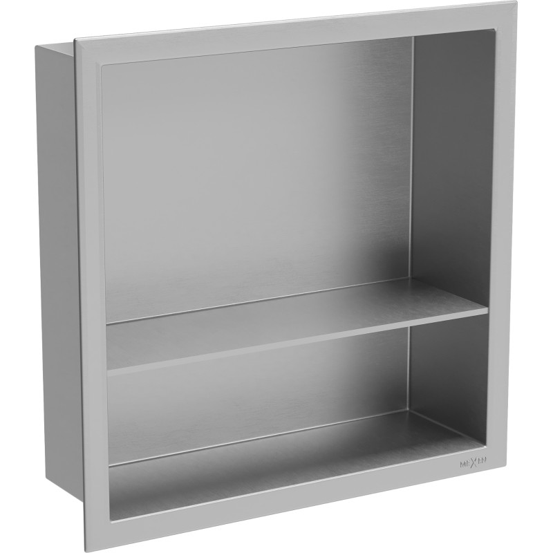 Mexen X-Wall-R нишева етажерка с яка и рафт 30 x 30 см, инокс - 1910303010S