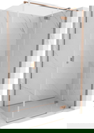 Mexen Mist-H T право окачена душ кабина 85 x 95 см, прозрачна, четкана мед - 8A5T-085-095-65-00-P