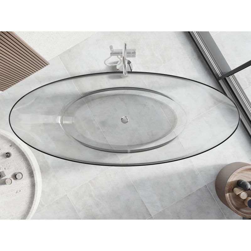 Mexen Vea прозрачна вана на свободностояща прозрачна 180 x 80 см, хромиран сифон - 58091808008