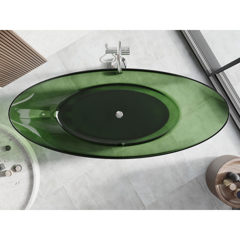 Mexen Vea горска независима прозрачна вана 180 x 80 cm, хромирана тапа - 58091808002