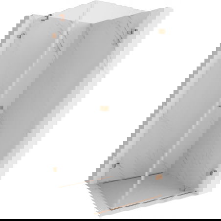 Mexen Lunar-B душ кабина - дясна, 90 x 90 см, прозрачна, четкана мед - 832-090-090-65-00-P