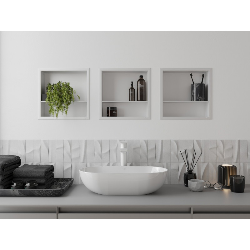 Mexen X-Wall-R ниша с рафт с фланец и рафт 30 x 30 см, бял - 1920303010S