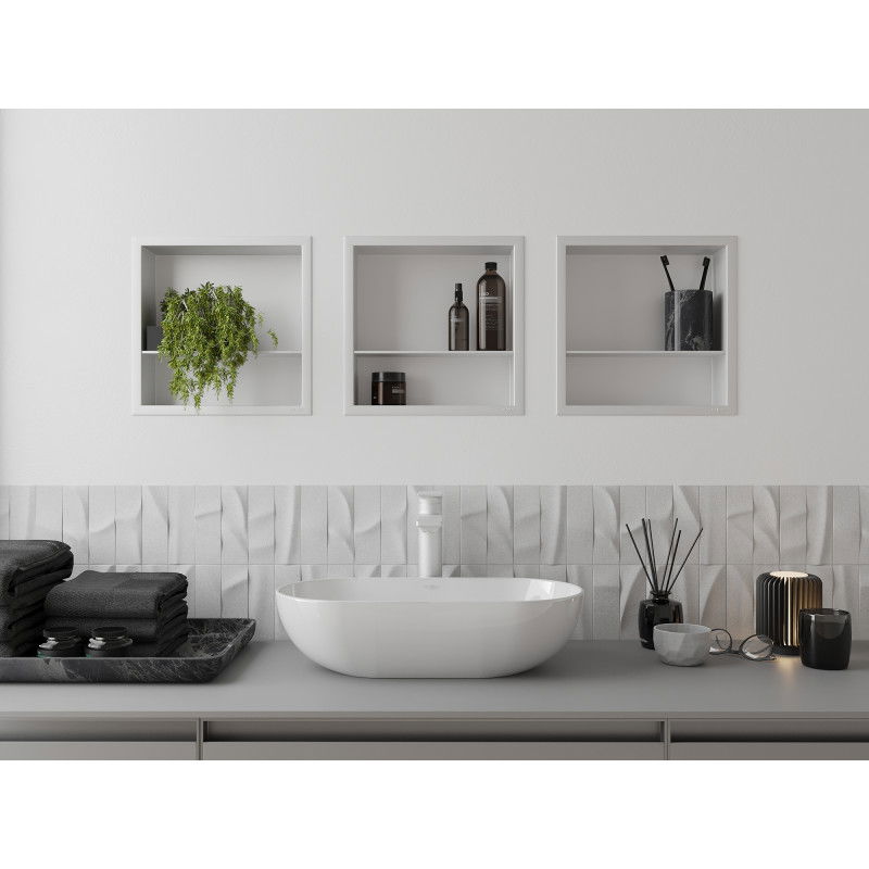 Mexen X-Wall-R вдлъбната полица с яка и рафт 30 x 30 cm, бяла - 1920303010S