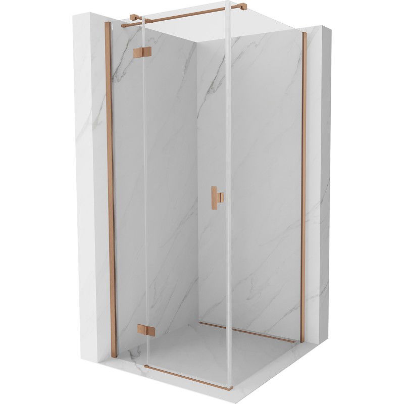 Mexen Mist H T лява врата на душ кабина 110 x 110 см, прозрачна, четкана мед - 8A5T-110-110-65-00-L
