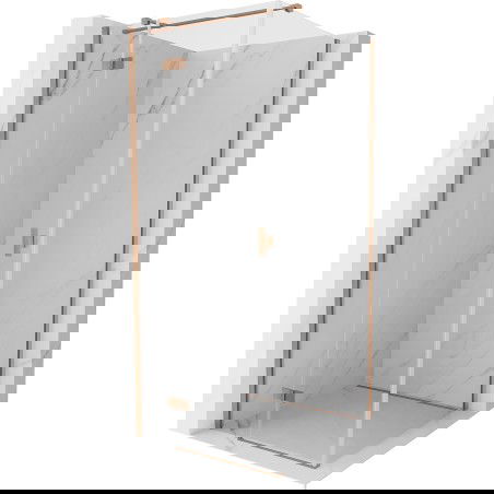 Mexen Mist-H T кабинен душ врата наклонена лява 110 x 110 см, прозрачна, матирано медна - 8A5T-110-110-65-00-L