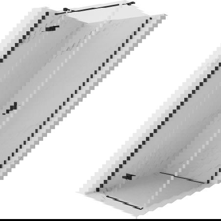 Mexen Mist-H T кабина за душ с отваряща се лява врата 75 x 75 см, прозрачна, черна - 8A5T-075-075-70-00-L