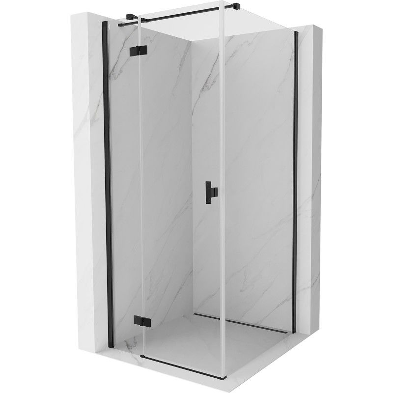 Mexen Mist H T лява душ кабина 80 x 80 см, прозрачна, черна - 8A5T-080-080-70-00-L