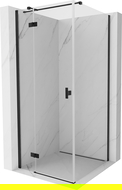 Mexen Mist H T лява душ кабина 80 x 80 см, прозрачна, черна - 8A5T-080-080-70-00-L